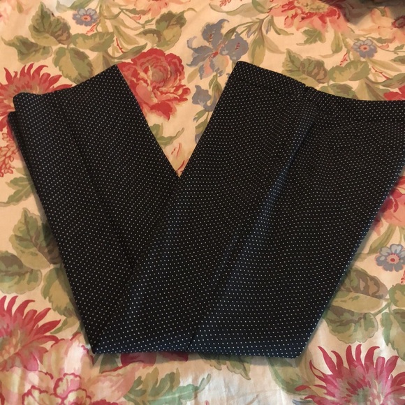TALBOTS size 6 Polka-Dot FlatFront Pant Side-Zip - Picture 6 of 14